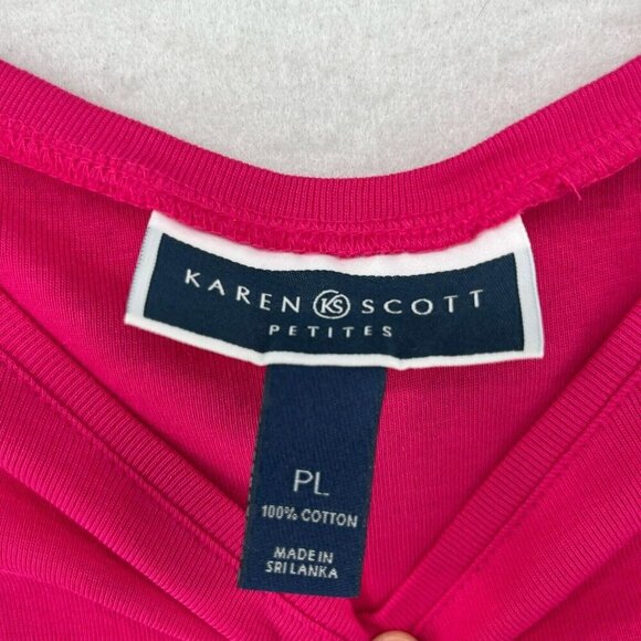 Karen Scott Tank Top Womens PL Red Knitted Stretch Boat Neck Pullover Sleeveless - Picture 9 of 10